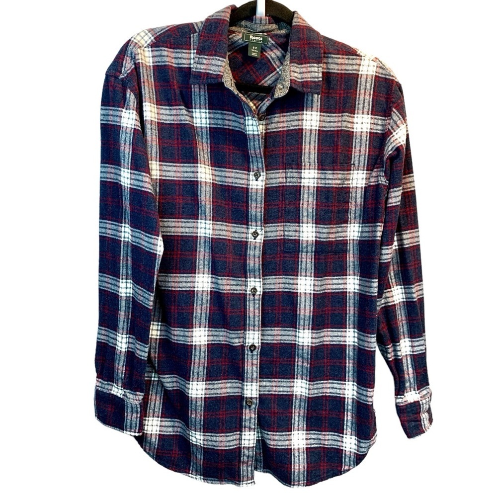 ROOTS Canada Plaid Flannel Button Down Shirt